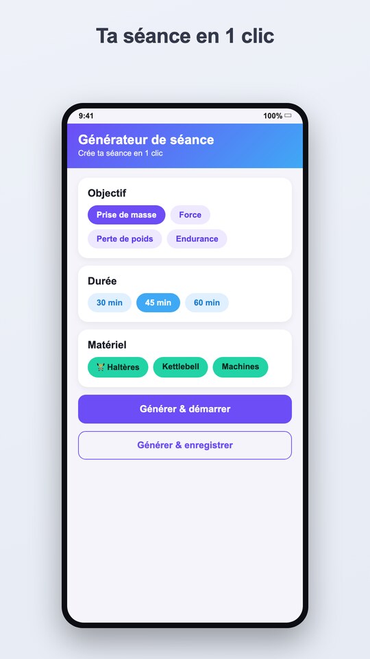 Fitcoon — aperçu de l'application