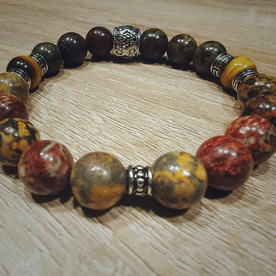 Bracelet — Jaspe — tons d'automne, fait main